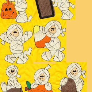 Little Mummies - Machinaal borduren - 4x4 hoepel