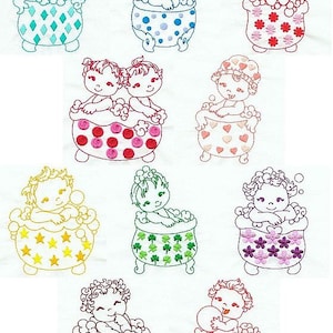 Sweet Bath Time - Machine Embroidery - 4x4 hoop