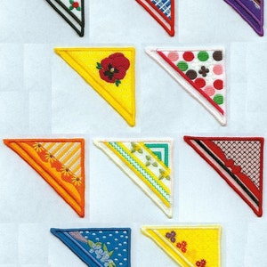Ausgefallene Eck lesezeichen - In The Hoop (ITH) - Maschinenstickerei - 4x4 Hoop
