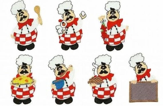 Roly Poly Chefs Machine Embroidery 5x7 hoop