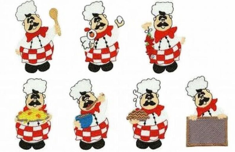 Roly Poly Chefs Machine Embroidery 5x7 hoop