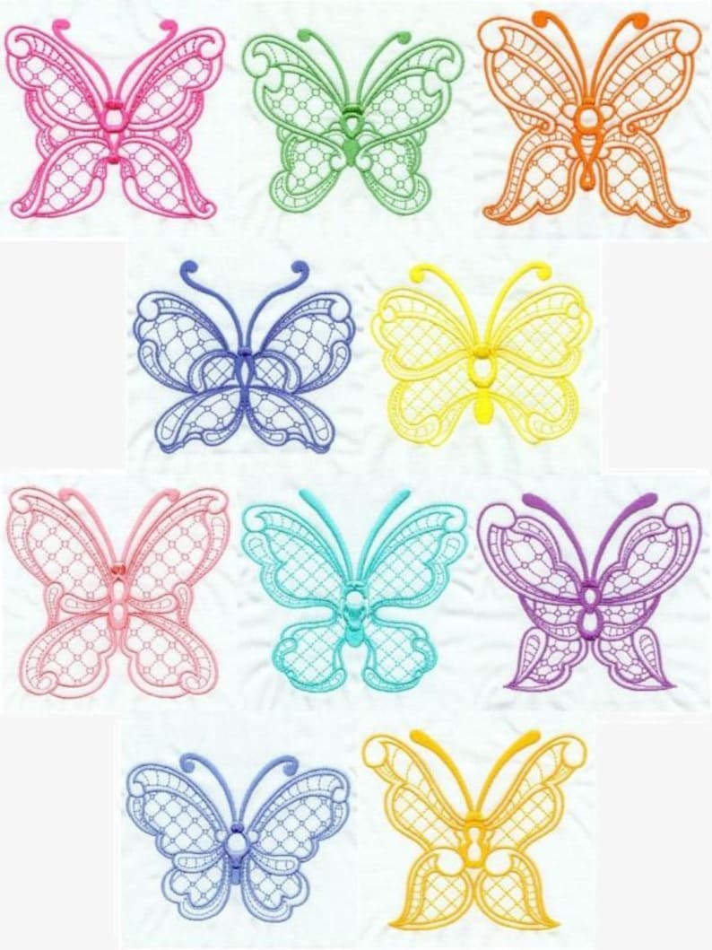 Lace Butterflies Machine Embroidery 4x4 Hoop - Etsy