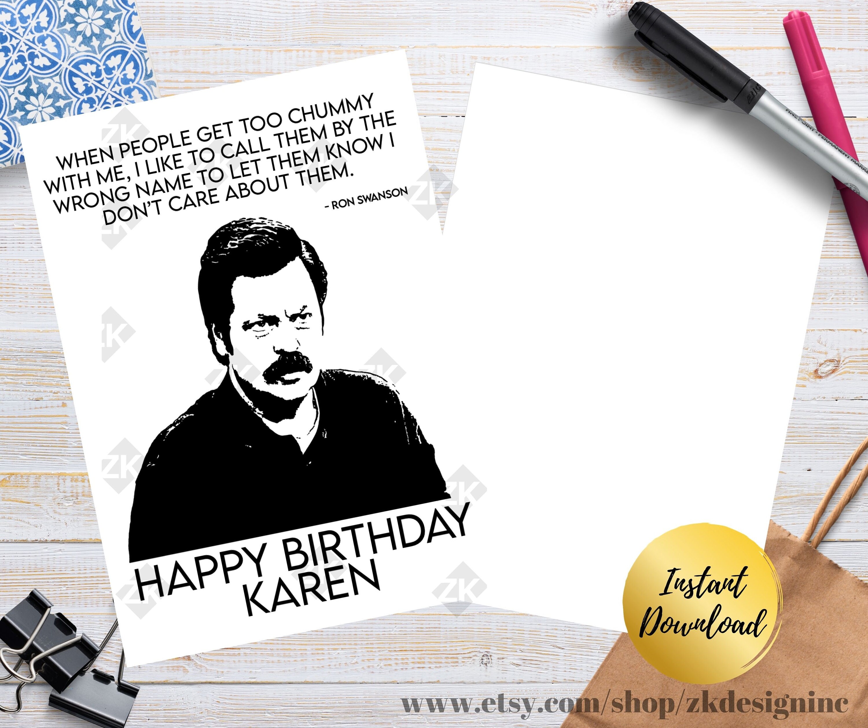 Printable Parks and Rec Card Birthday Card I like to Call Them | Etsy