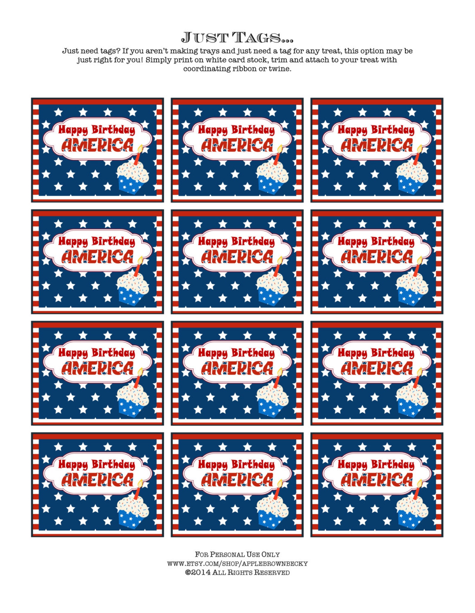 4th of July Independence Day Nugget Wrappers and Tags Etsy