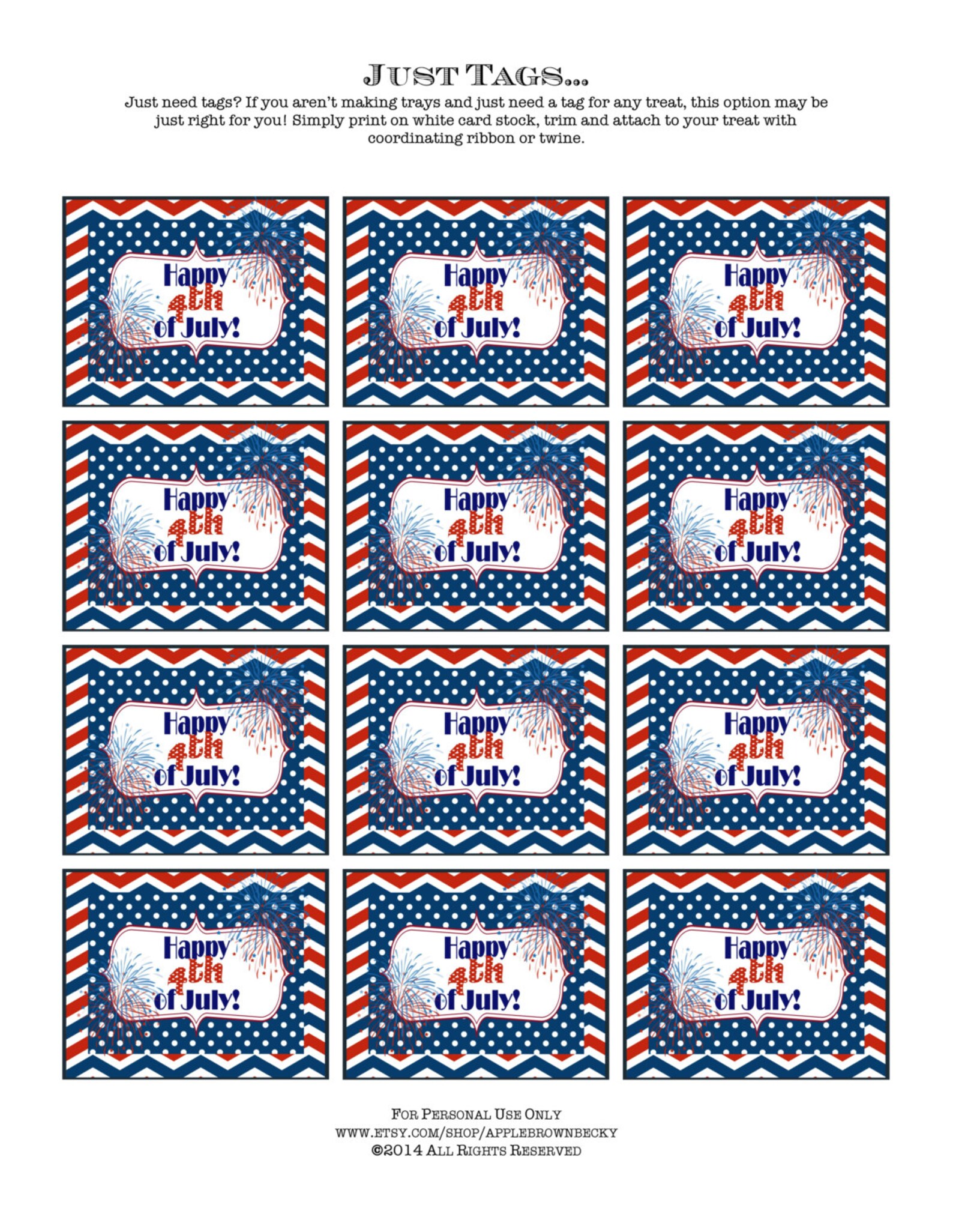 4th of July Independence Day Nugget Wrappers and Tags Etsy