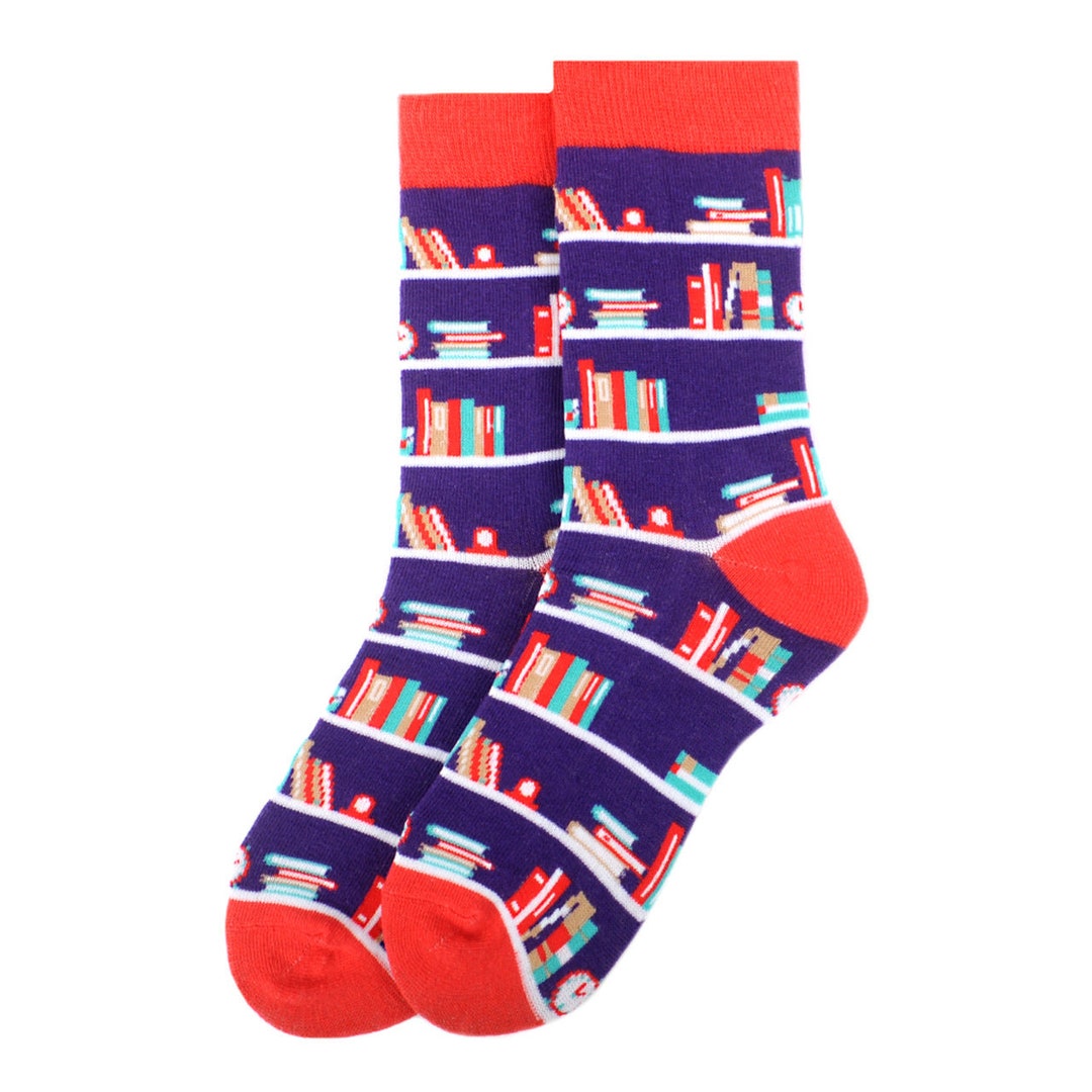Women's Book Lover Crew Socks Teacher Gift Librarian Reader Gift for