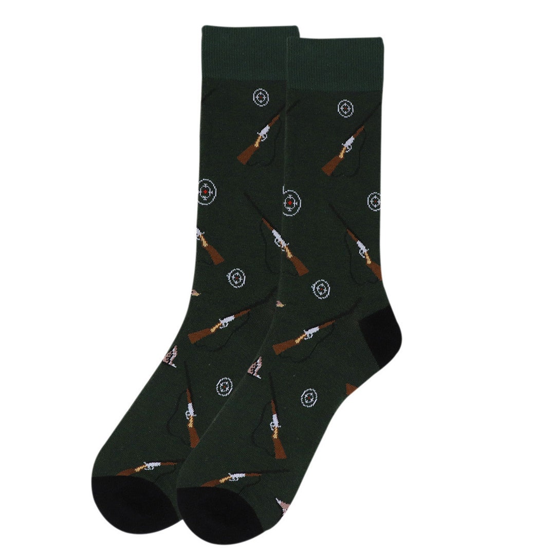 Men's Outdoorsman Hunting Crew Socks Hunter Green Sportsman Outdoor