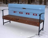 Rustic Vintage Ford Tailgate Benches