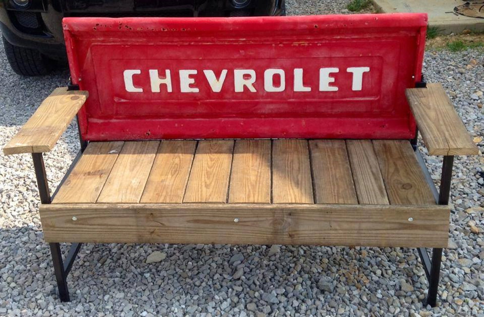 Rustic Vintage Chevrolet Tailgate Benches Etsy