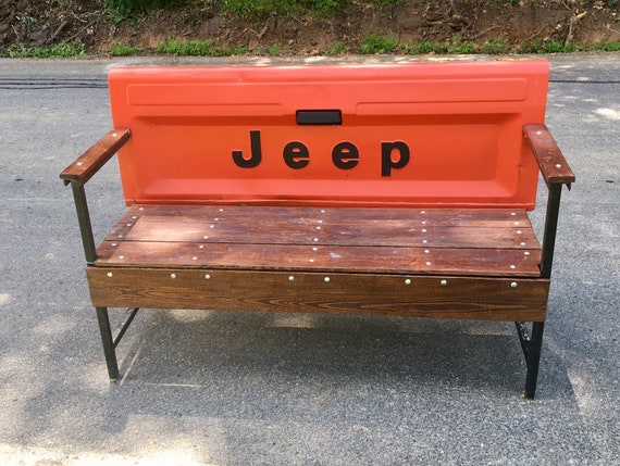 Rustic Vintage Jeep Tailgate Benches Etsy