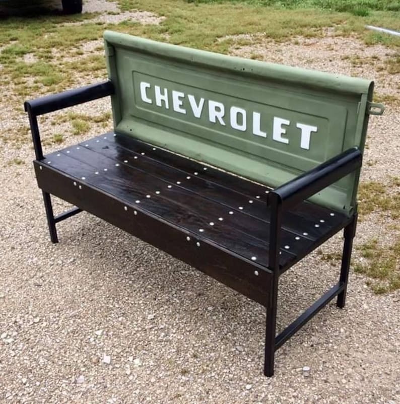 Rustic Vintage Chevrolet Tailgate Benches Etsy