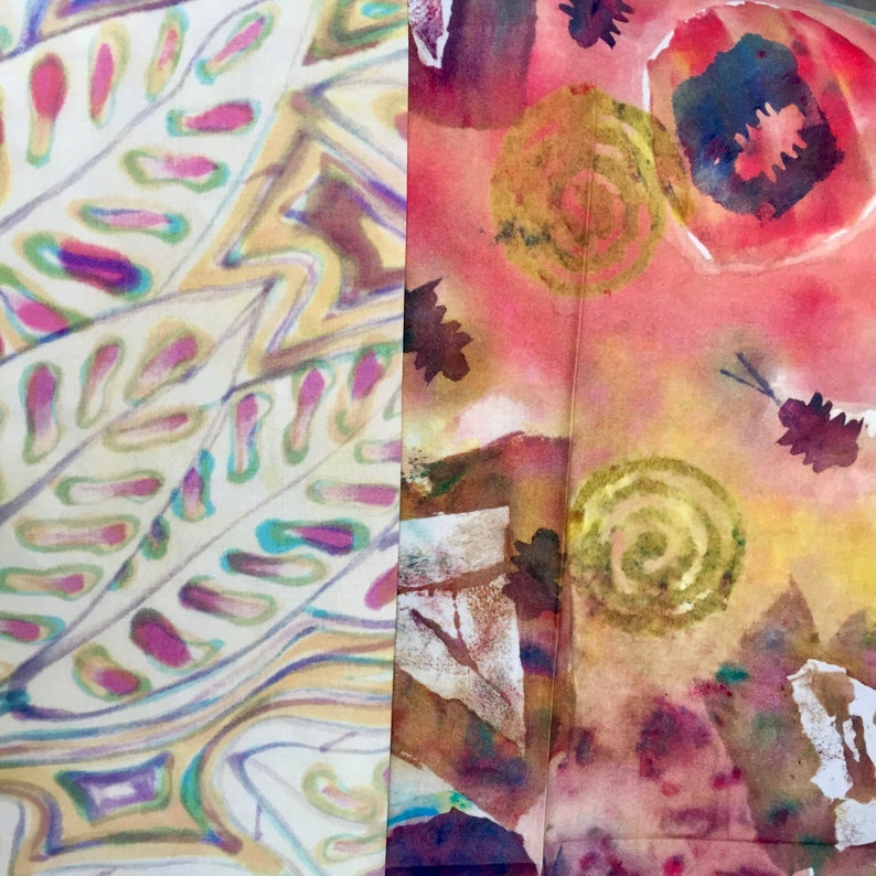 New Life in Multi PWDB007.multi Art Excursion Free Spirit Denise Burkitt Digitally Printed Modern Fabric