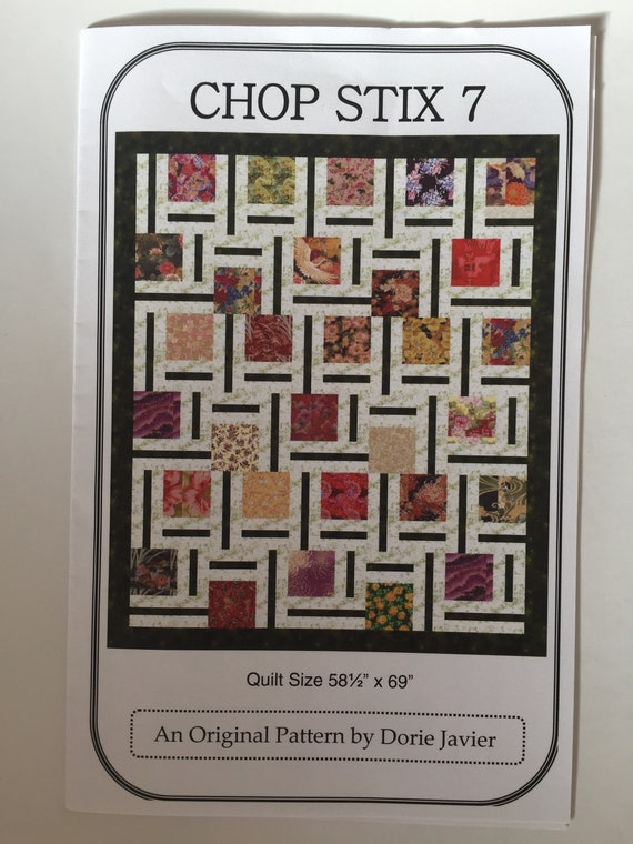Quilt Pattern Chop Stix 7 Large Scale Fabrics Modern Quilt Etsy