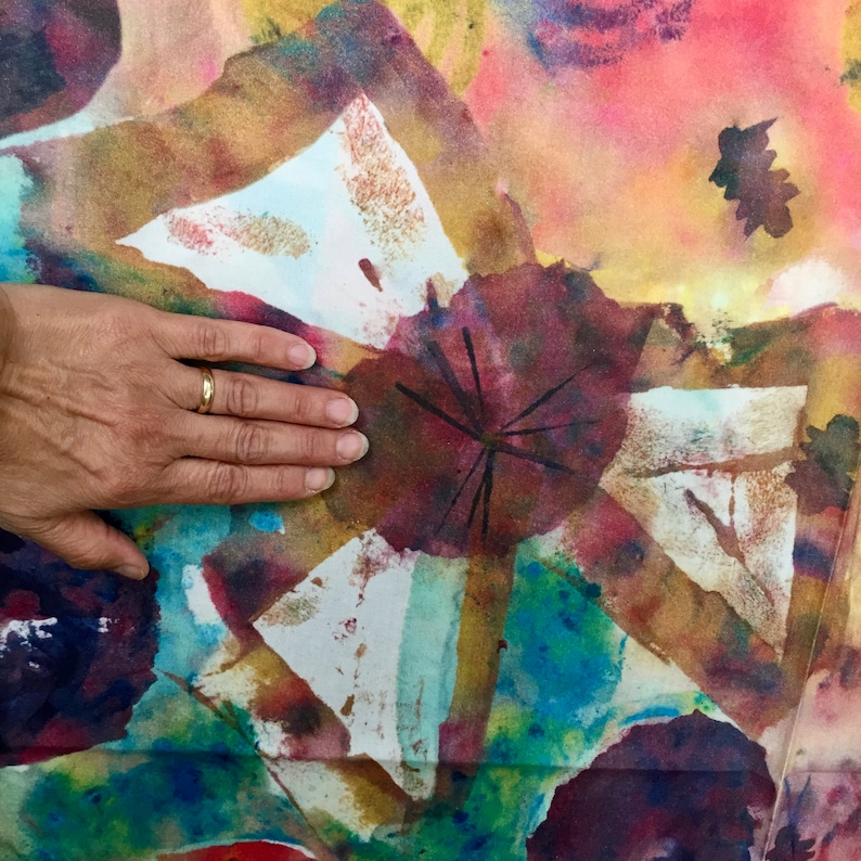 New Life in Multi PWDB007.multi Art Excursion Free Spirit Denise Burkitt Digitally Printed Modern Fabric
