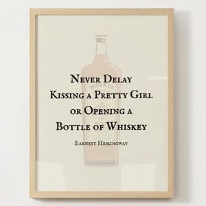 Cita sobre el whisky - Ernest Hemingway / Impresión de póster / Descarga instantánea