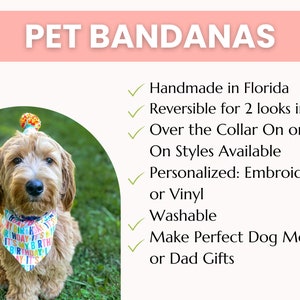 Good Boy Dog Bandana Personalized Reversible Slip or Tie On Plaid Fall Bandana for Your Stylish Pup Trendy Perfect New Dog Mom Gift image 9