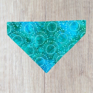 Pineapple Dog Bandana, Tropical Blue Green Dog Cat Over The Collar Summer Bandana, Hawaiian Tropical Beach Dog Pool Party Summer Pet Bandana image 4