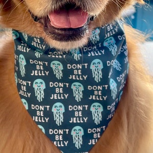 Summer Dog Bandana I Don't Be Jelly Good Dog Bandana I Reversible Bandana for Collars | Beach Nautical Boat Blue Bandana for Summer for Dogs