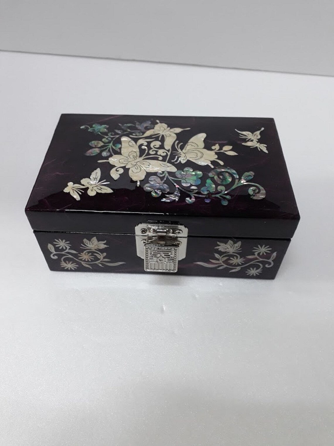 Korean Traditional Lacquer Jewelry Box Flowerand Butterfly Design 121