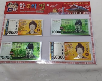 4 Korean Money Images 10,000 Won, 50,000 Won Design Refrigerator 