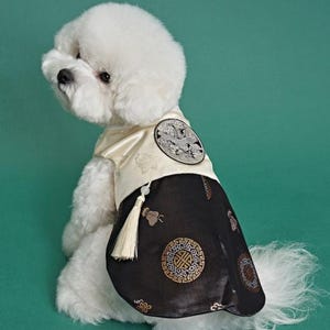 Traditional Korean Hanbok Style Dog Outfit - Perfect Fit for Small to Medium Pets