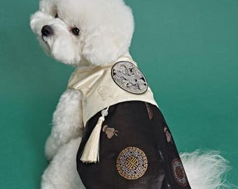 Traditional Korean Hanbok Style Dog Outfit - Perfect Fit for Small to Medium Pets