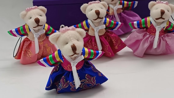 羽生結弦　韓服ベア hanbok bear ぬいぐるみ　くま　四大陸選手権 Hanbok Bear Keyrings (set of 5) - Korean Plush Accessories - Etsy