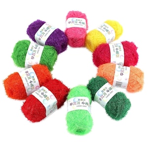 Rainbow Crochet Scrubby Yarn 10 Skeins Assorted Colors 100% Polyester