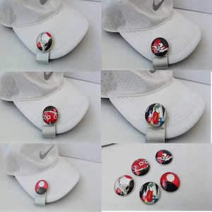 1 doppelseitiger magnetischer Hutclip und 5 Golfballmarker koreanisches Kartenbrettspiel Hwatu Golfball Marker Design, Geldclip