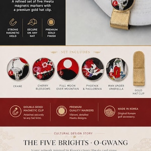 Korean Hwatu Golf Ball Marker Set