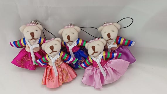韓服ベア hanbokbear ぬいぐるみくま韓国四大陸選手権羽生結弦ハンボック Hanbok Bear Keyrings (set of 5) - Korean Plush Accessories - Etsy
