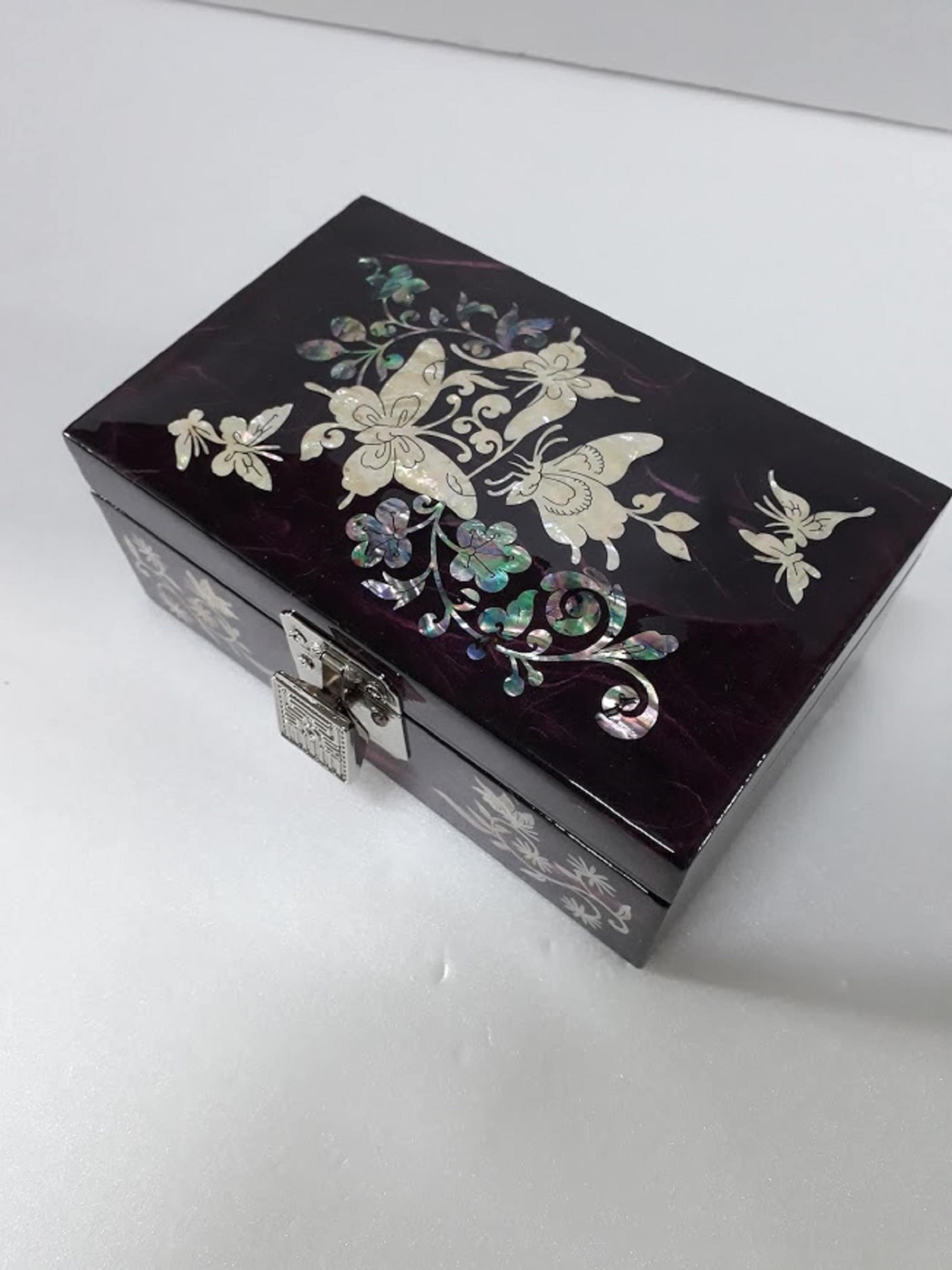 Korean Traditional Lacquer Jewelry Box Flowerand Butterfly Etsy UK