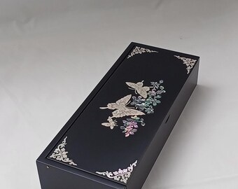 韓国漆器ジュエリーボックス：螺鈿蝶模様 - Etsy 日本