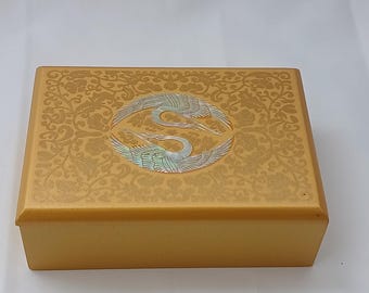 韓国の羅田漆器筆箱セット、螺鈿細工、鶴と竹のデザイン - Etsy 日本