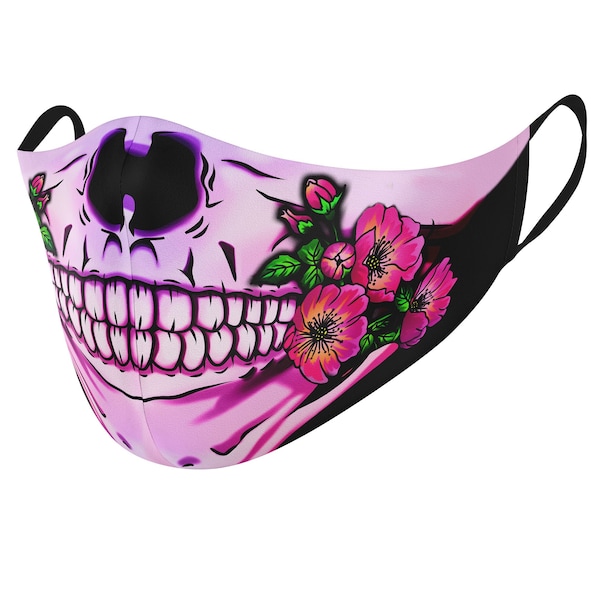 3 Layers Face Mask, Halloween Pink Skeleton Mask, Reusable Face Mask , Fashion Face Mask, Adult Face Mask, Comfortable in Breathing Mask