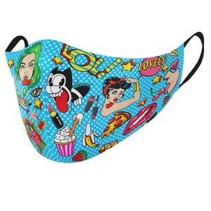Drei Schichten Gesichtsmaske, Comics Gesichtsmaske, Yakuza wiederverwendbare Gesichtsmaske, waschbare Gesichtsmaske, Erwachsene Gesichtsmaske, bequem in Atemmaske
