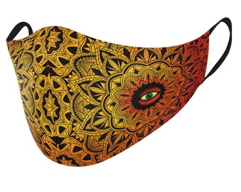Three Layers Face Mask, Mysterious Eyes Face Mask, Reusable Face Mask , Washable Face Mask, Adult Face Mask, Comfortable in Breathing Mask