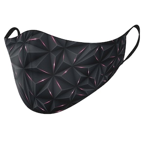 Trelagers ansiktsmask, Rosa ansiktsmask med 3D-block, Återanvändbar ansiktsmask, Tvättbar ansiktsmask, Ansiktsmask för vuxna, Bekväm andningsmask