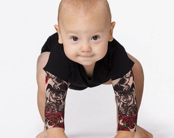 Tattoo Sleeve T Shirt With Mom or Dad Heart Applique for Baby - Etsy Tattoo Sleeve T Shirt With Mom or Dad Heart Applique for Baby - Etsy