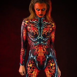 DEMON ist ein WOMAN Halloween Kostüm, Ganzkörper Kostüm für Frauen, Cosplay Kostüm, Scary Kostüm für Frau, Demonic Woman Suit, Gothic Fashion