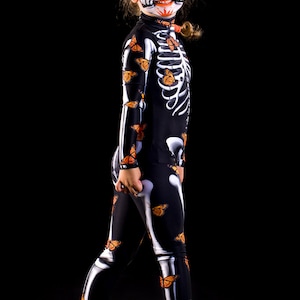 LADY BUTTERFLY Halloween Costume & Wings KIDS Edition, Kids Full Body Skeleton Catsuit, Monarchy Butterfly Costume, Costume for Teenagers image 7