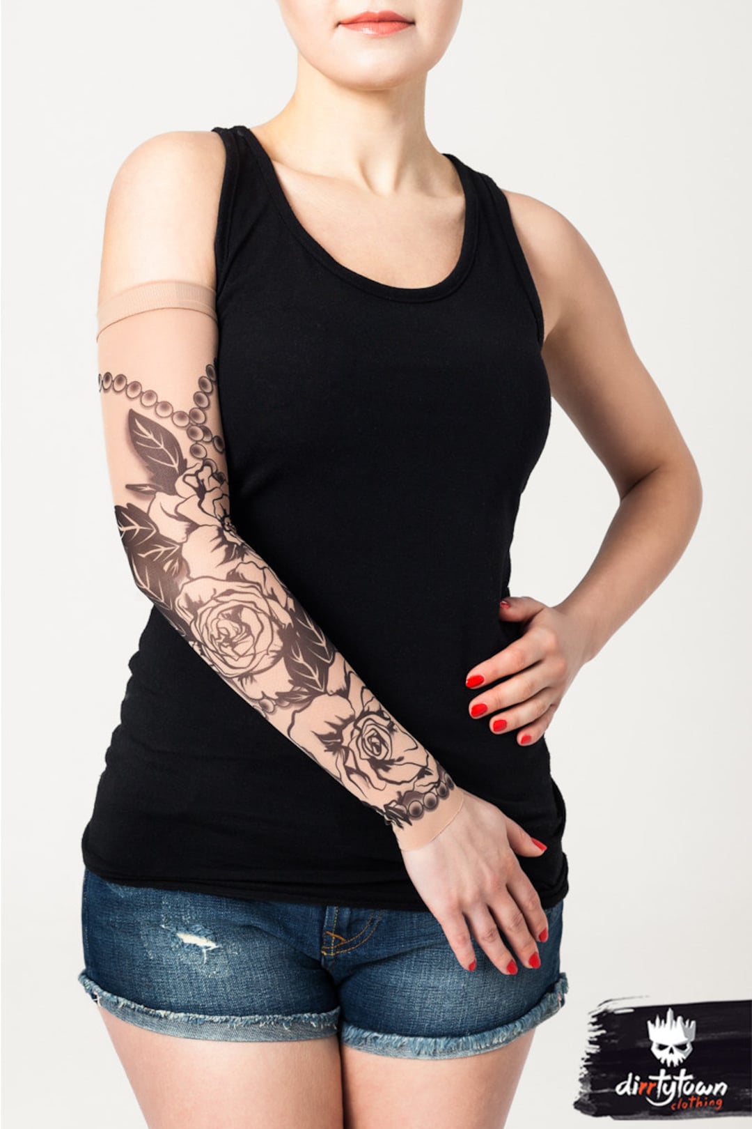 Unisex ROSES & CHAPLET Mesh Tattoo Sleeve Temporary Tattoo - Etsy Unisex ROSES & CHAPLET Mesh Tattoo Sleeve Temporary Tattoo - Etsy