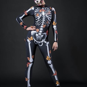 LADY BUTTERFLY Skeleton Halloween Costume & WINGS, Skeleton and Monarchy Butterlies Costume, Day of the Dead Costume, Halloween Costume image 3