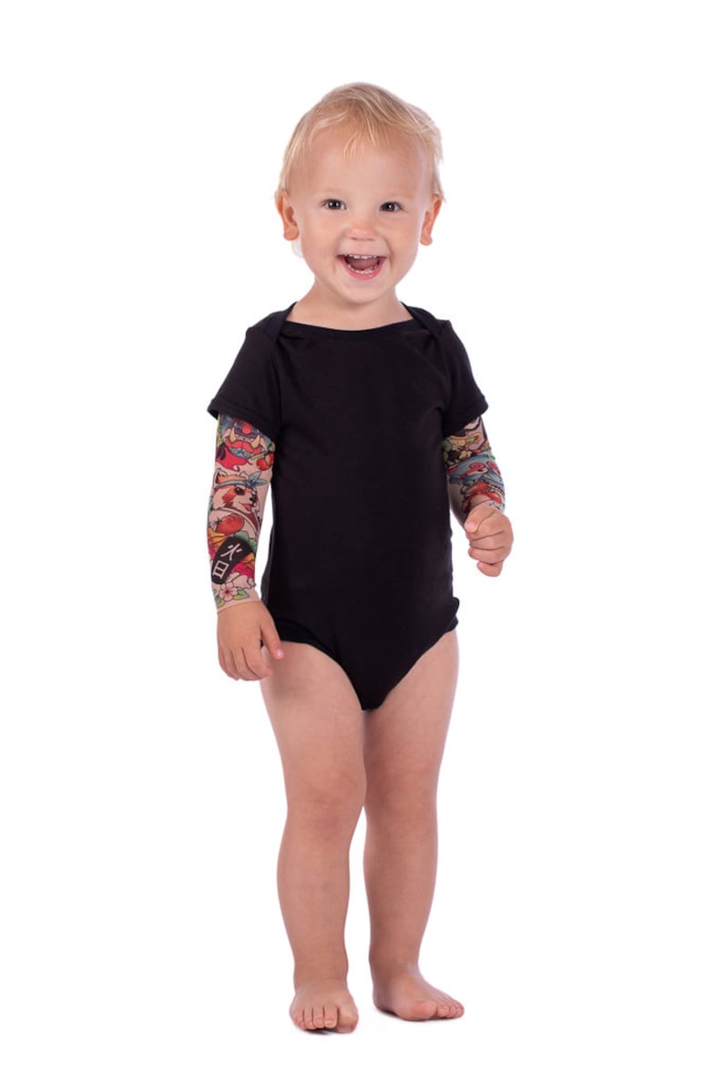 Funny Baby Clothing Japan Style Baby Tattoo Bodysuit Kids Halloween Costume Baby Halloween Bodysuit Infant/'s Tattoo Sleeve Bodysuit