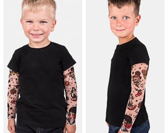 Classic Style Tattoo Baby Tshirt, Kinder kleidung, Halloween Kostüm für Kinder, Kleinkind Halloween Shirt, Kleinkind Tattoo Ärmel Shirt, Geschenk Baby