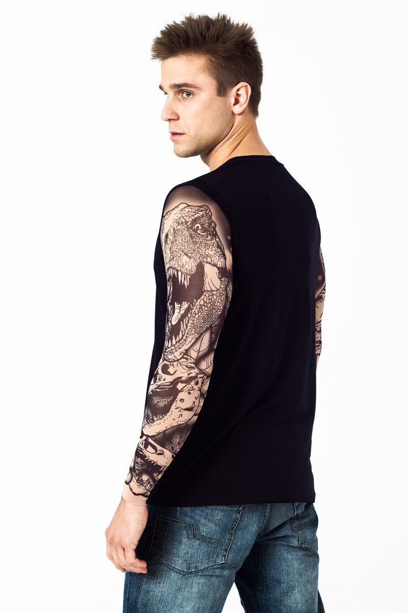 Herren Tank Top Mit JURASSIC WORLD Tattoo-Ärmeln, Jurassic Park, Trex Herren Hemd, Herren