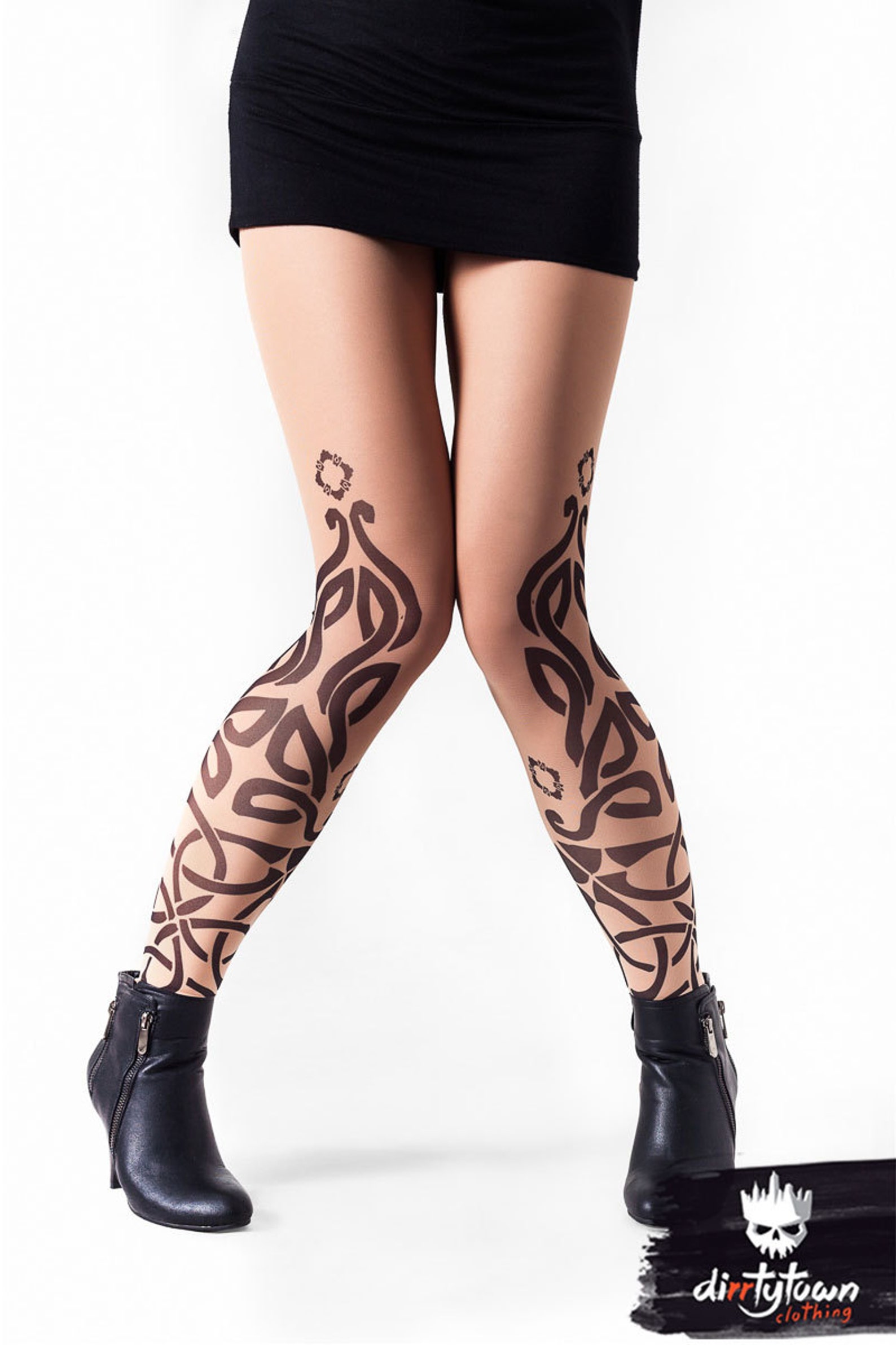 White and Turquoise Tribal Navajo Hand Drawn Women's Leggings