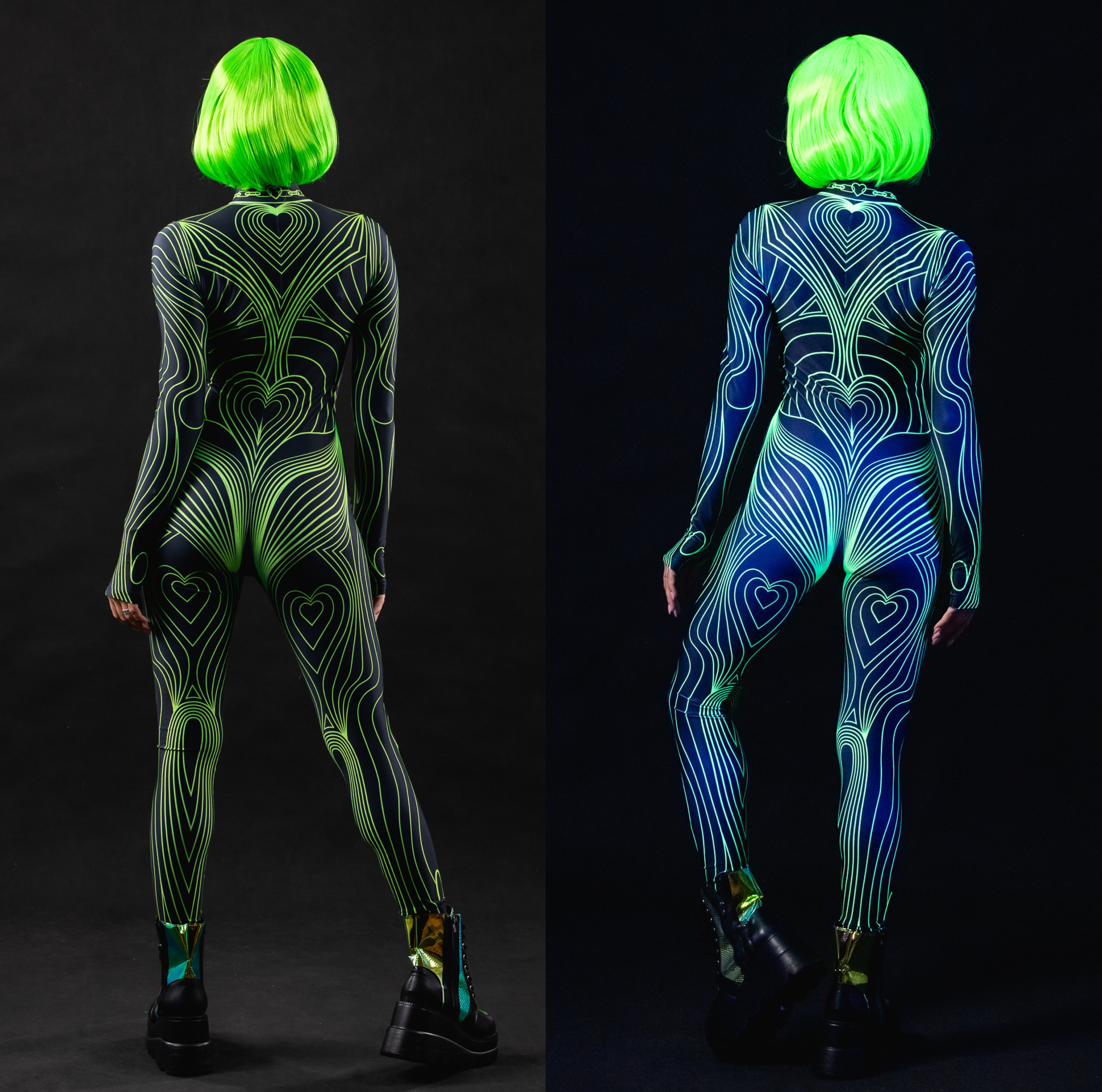 NEON OUTLINE UV Reactive Costume for Women, Adult Halloween Costume ...