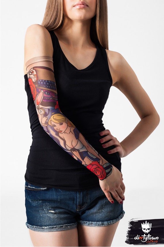 Unisex Alice In Wonderland Mesh Tattoo Armel Temporare Etsy