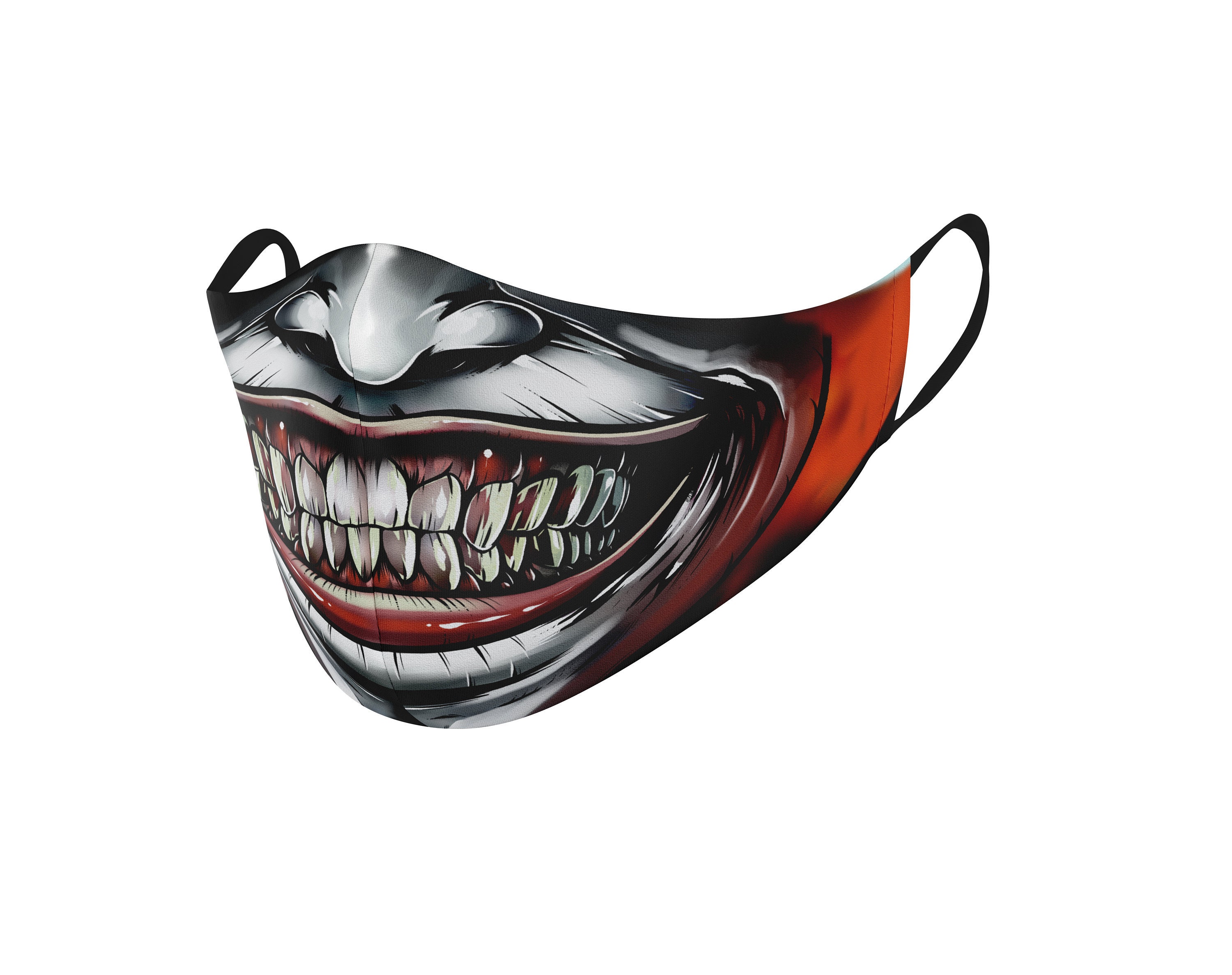 3 Layers Face Mask Halloween Joker Face Mask Comic Reusable Etsy